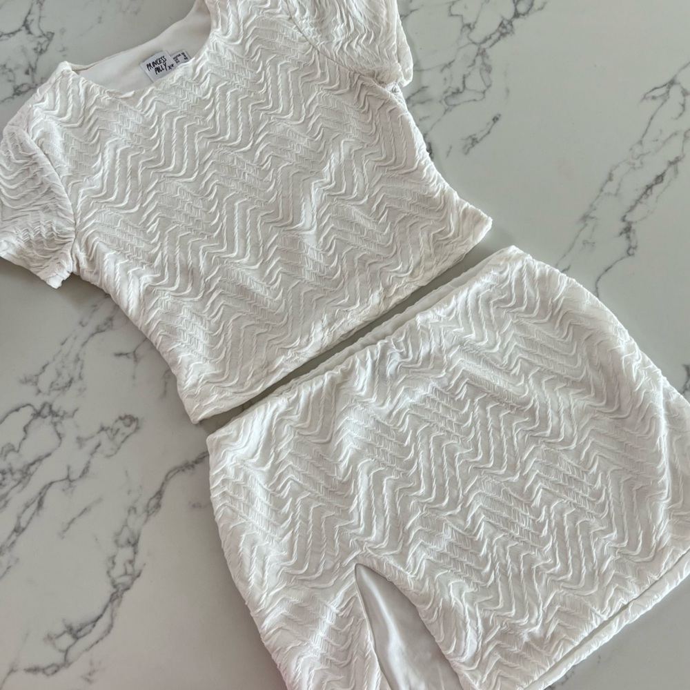 Princess Polly Kian Mini Skirt Set - White - Size US 8 - Picture 3 of 8
